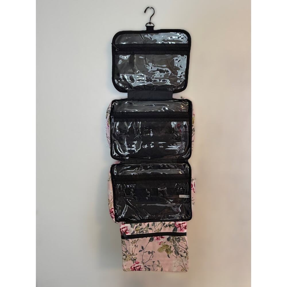 Bang & Carsen Floral Hanging Toiletry Bag Pink Rose Travel Makeup Organizer Boho - Picture 6 of 9